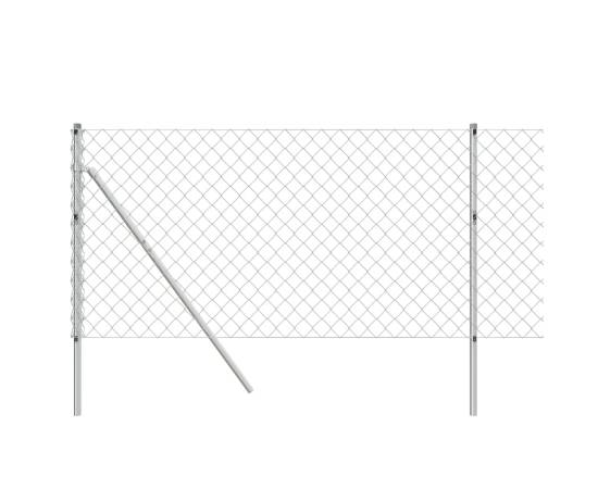 Gard de plasă de sârmă, argintiu, 0,8x25 m, 4 image