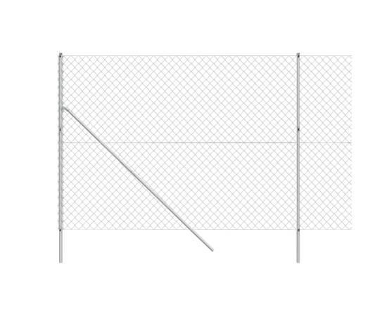 Gard de plasă de sârmă, argintiu, 1,4x10 m, 4 image