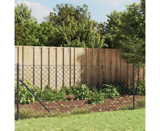 Gard plasă de sârmă, antracit, 1,1x10 m