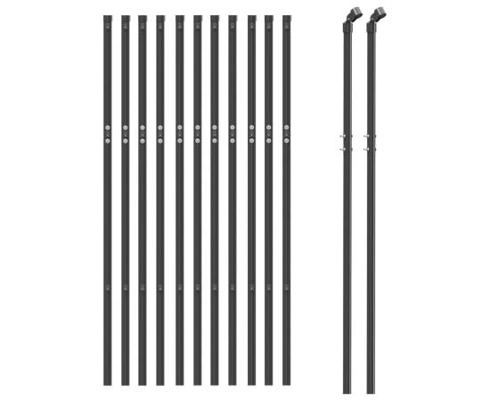 Gard plasă de sârmă, antracit, 1,1x25 m, 3 image