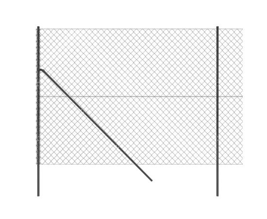 Gard plasă de sârmă, antracit, 1,8x25 m, 4 image