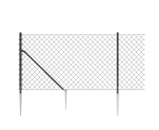 Gard plasă de sârmă cu țăruși de fixare, antracit, 1,1x10 m, 4 image