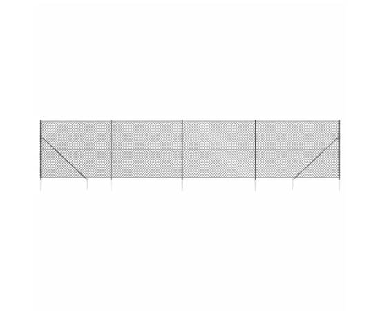 Gard plasă de sârmă cu țăruși de fixare, antracit, 1,4x10 m, 2 image