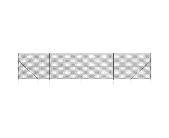 Gard plasă de sârmă cu țăruși de fixare, antracit, 1,6x10 m, 2 image