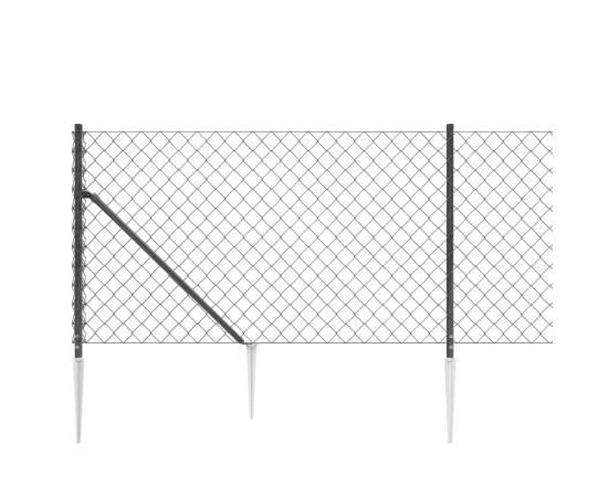 Gard plasă de sârmă cu țăruși de fixare, antracit 1x25 m, 4 image