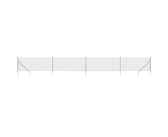 Gard plasă de sârmă cu țăruși de fixare, argintiu, 1,1x10 m, 2 image