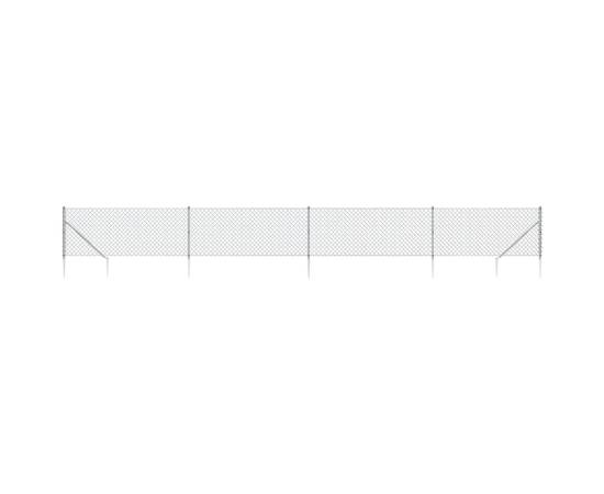 Gard plasă de sârmă cu țăruși de fixare, argintiu, 1x10 m, 2 image