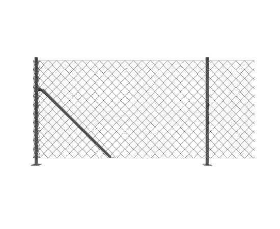 Gard plasă de sârmă cu bordură, antracit, 1,1x10 m, 4 image