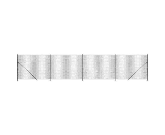 Gard plasă de sârmă cu bordură, antracit, 1,4x10 m, 2 image