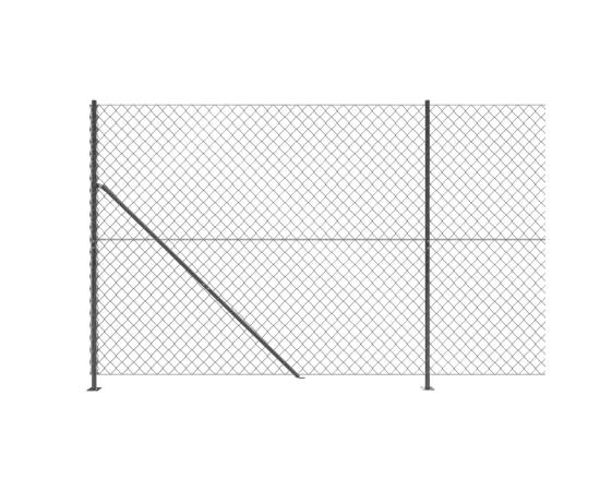 Gard plasă de sârmă cu bordură, antracit, 1,4x25 m, 4 image