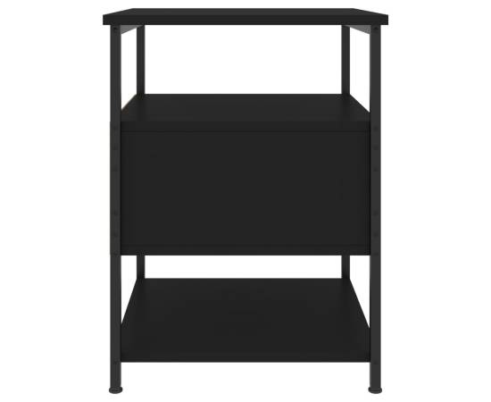 Noptiere, 2 buc., negru, 40x42x56 cm, lemn compozit, 8 image