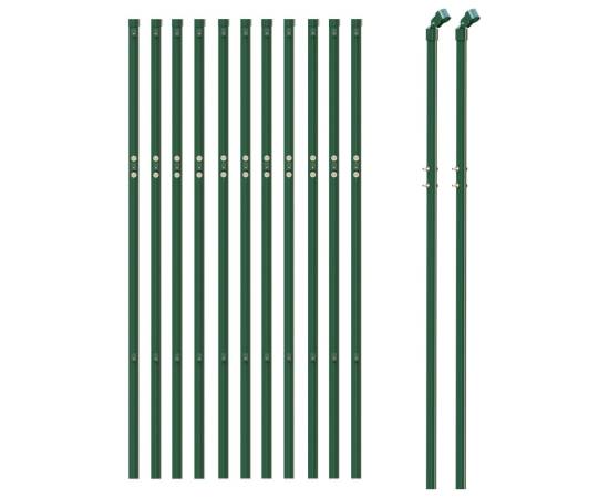 Gard de plasă de sârmă, verde, 1x25 m, 3 image