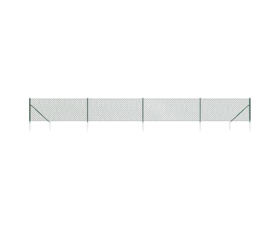 Gard plasă de sârmă cu țăruși de fixare, verde, 0,8x10 m, 2 image
