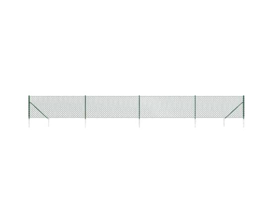 Gard plasă de sârmă cu țăruși de fixare, verde, 1,1x10 m, 2 image