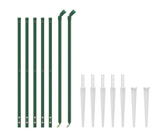 Gard plasă de sârmă cu țăruși de fixare, verde, 1,1x10 m, 3 image