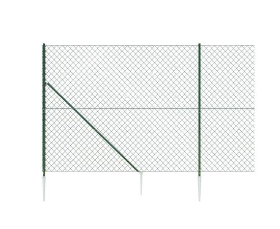 Gard plasă de sârmă cu țăruși de fixare, verde, 2x25 m, 4 image