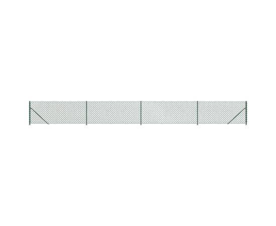 Gard plasă de sârmă cu bordură, verde, 0,8x10 m, 2 image