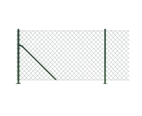 Gard plasă de sârmă cu bordură, verde, 0,8x25 m, 4 image