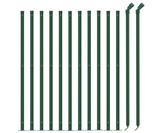 Gard plasă de sârmă cu bordură, verde, 1,1x25 m, 3 image