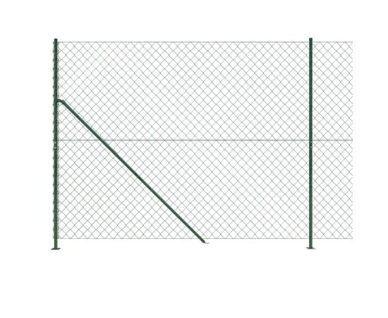 Gard plasă de sârmă cu bordură, verde, 1,6x25 m, 4 image