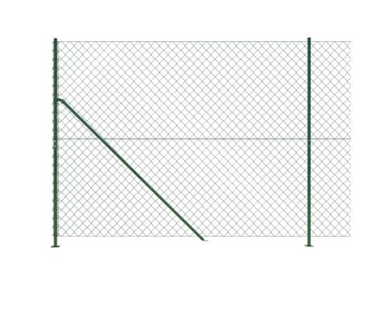 Gard plasă de sârmă cu bordură, verde, 1,8x10 m, 4 image