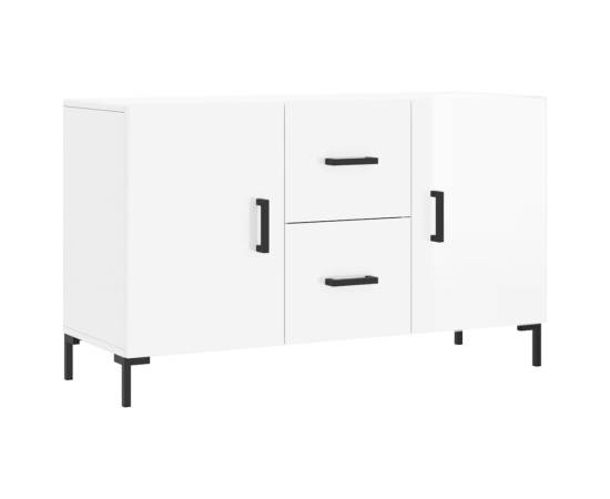 Servantă, alb extralucios, 100x36x60 cm, lemn compozit, 2 image