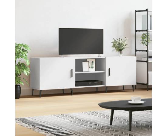 Comodă tv, alb, 150x30x50 cm, lemn compozit