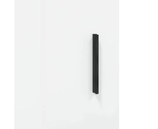 Comodă tv, alb extralucios, 150x30x50 cm, lemn compozit, 9 image