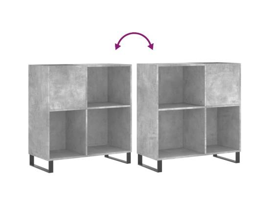 Dulap pentru discuri gri beton 84,5x38x89 cm lemn compozit, 7 image
