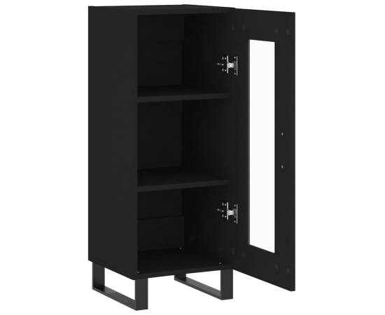 Servantă, negru, 34,5x34x90 cm, lemn compozit, 6 image