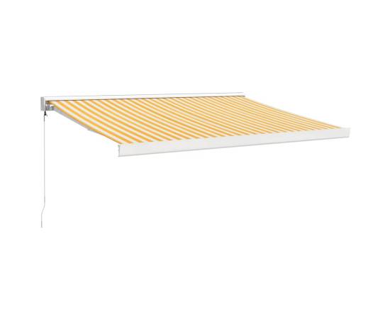 Copertină retractabilă, galben/alb, 3,5x2,5 m, textil/aluminiu, 2 image