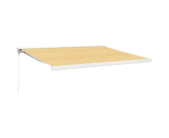 Copertină retractabilă galben și alb, 4x3 m, textil și aluminiu, 2 image