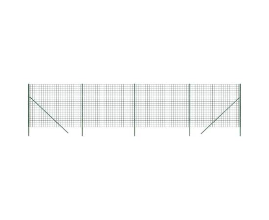 Gard plasă de sârmă, verde, 1,4x10 m, oțel galvanizat, 2 image