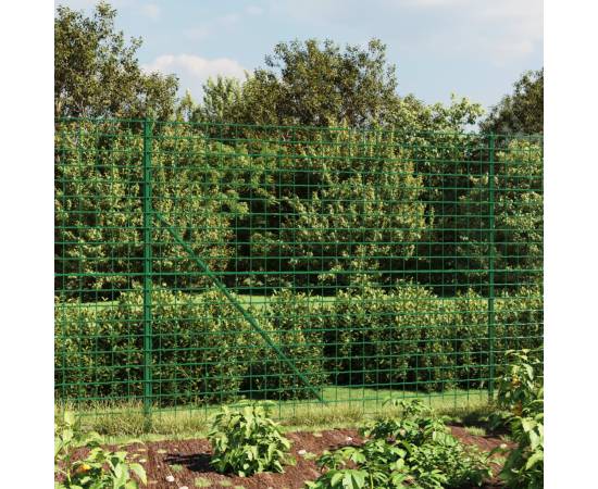 Gard plasă de sârmă, verde, 2x10 m, oțel galvanizat
