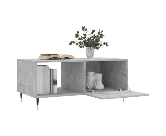 Măsuță de cafea, gri beton, 90x50x40 cm, lemn prelucrat, 4 image