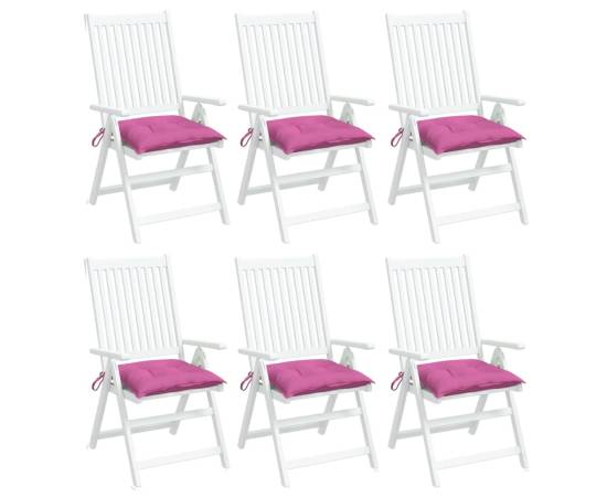Perne pentru scaun, 6 buc., roz, 40x40x7 cm, material textil, 3 image