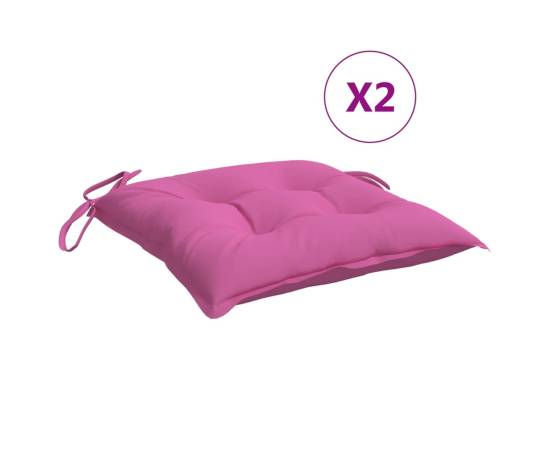 Perne pentru scaun, 6 buc., roz, 40x40x7 cm, material textil, 2 image