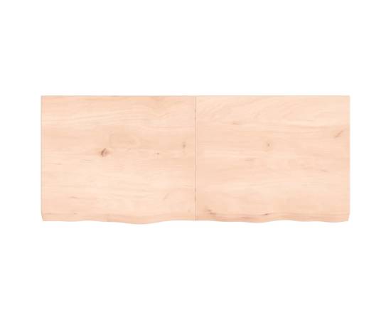 Poliță de perete, 120x50x6 cm, lemn masiv de stejar netratat, 2 image