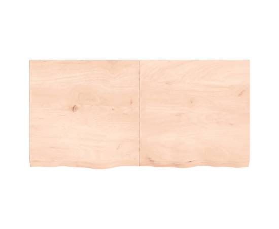 Poliță de perete, 120x60x6 cm, lemn masiv de stejar netratat, 2 image
