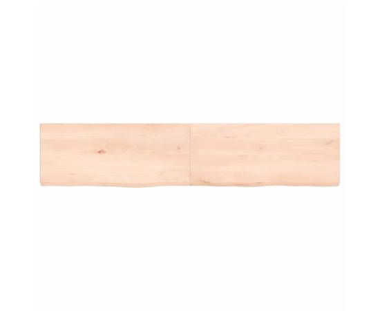 Poliță de perete, 140x30x4 cm, lemn masiv de stejar netratat, 2 image