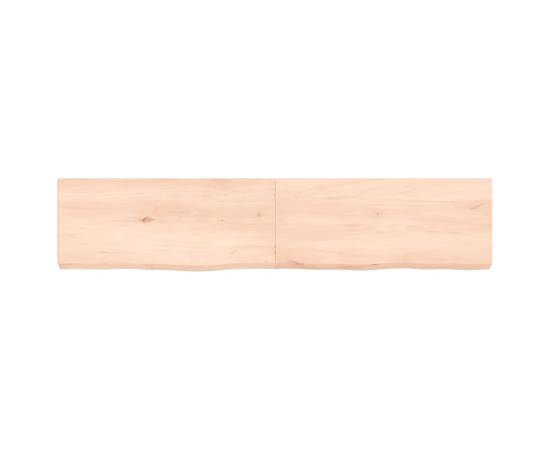 Poliță de perete, 140x30x6 cm, lemn masiv de stejar netratat, 2 image