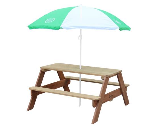 Axi masă de picnic pentru copii „nick” cu umbrelă, maro, 3 image