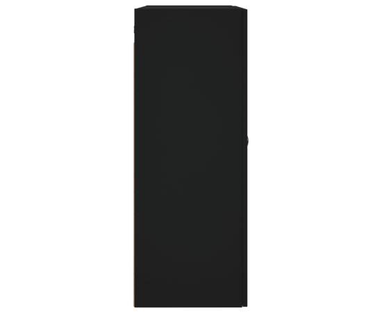 Dulap cu montaj pe perete, negru, 69,5x34x90 cm, 8 image