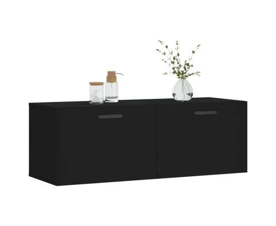 Dulap de perete, negru, 100x36,5x35 cm, lemn compozit, 3 image