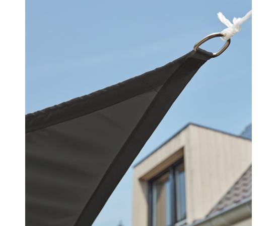 Livin'outdoor pânză parasolar "como" triunghi poliester gri 3,6x3,6 m, 6 image