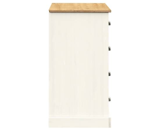 Servantă cu sertare vigo, 113x40x75 cm, alb, lemn masiv de pin, 6 image