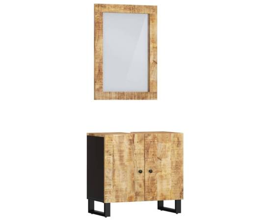 Set mobilier de baie, 2 piese, lemn masiv de mango, 2 image