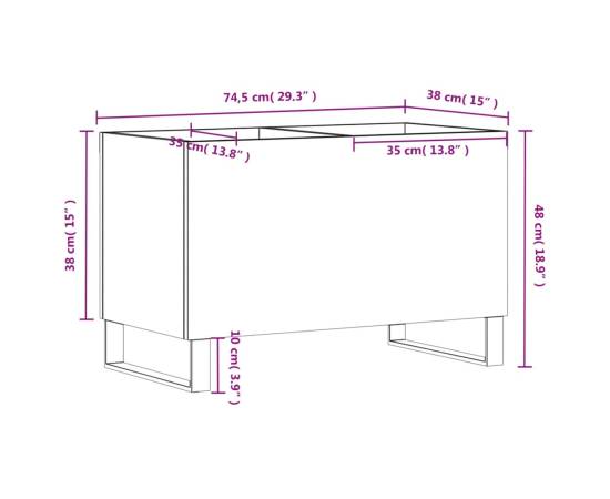 Dulap de discuri, alb, 74,5x38x48 cm, lemn prelucrat, 9 image