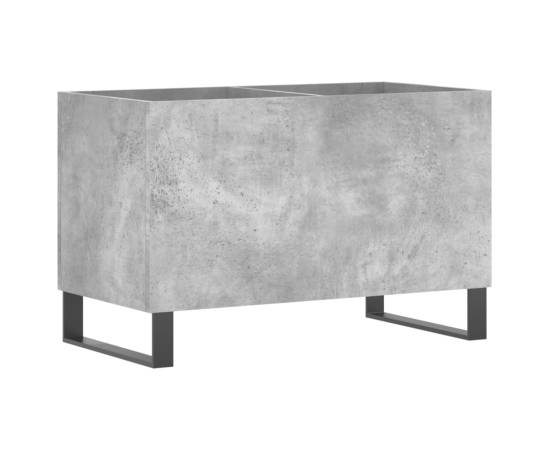 Dulap pentru discuri, gri beton, 74,5x38x48 cm, lemn prelucrat, 6 image