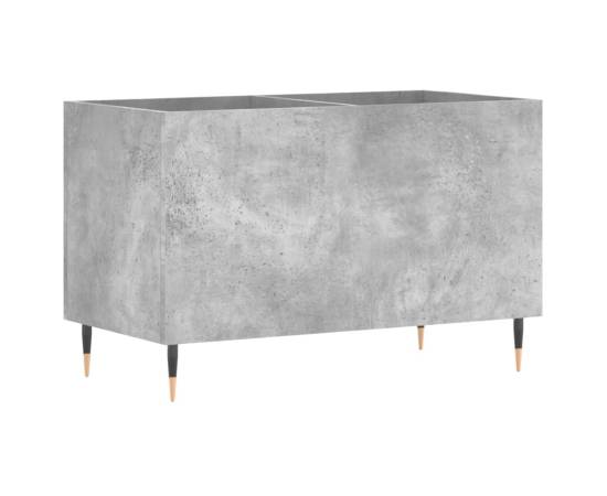 Dulap pentru discuri, gri beton, 74,5x38x48 cm, lemn prelucrat, 6 image